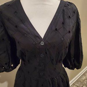 A New Day Mid Sleeve Black Dress